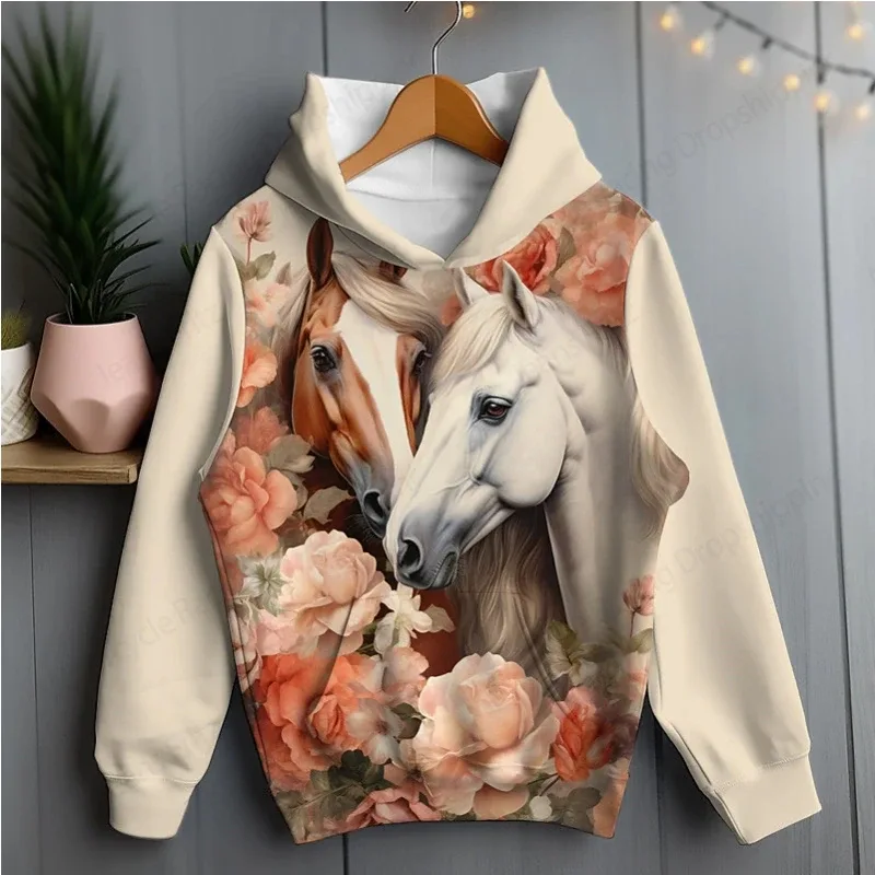Sweatshirt Haiwan Lucu Ayam Tupai Kuda Arnab Cetak 3d Hoodie Lelaki Wanita Fesyen Oversize Hoodies Wanita Sweat Street Coat
