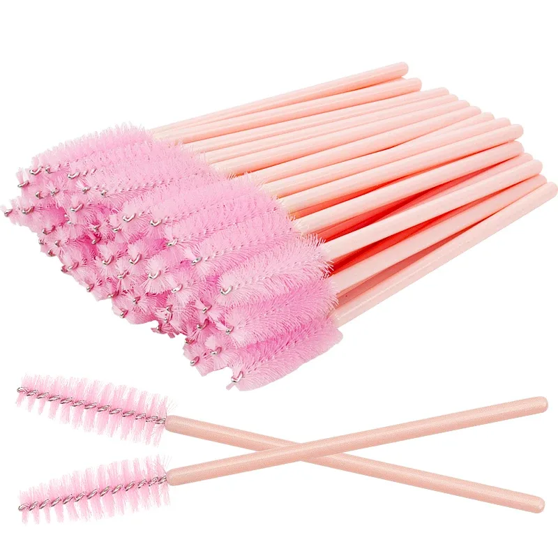 50 Buah Kuas Bulu Mata Sekali Pakai Nilon Sikat Alis Kristal Maskara Tongkat Aplikator Bulu Mata Sisir Kosmetik Alat Rias Wanita