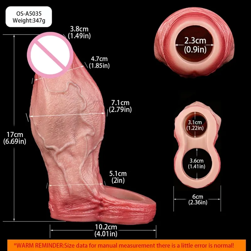 Consolador hueco realista con Control inalámbrico, funda de silicona suave para pene, condón, potenciador de pene masculino, retardante de eyaculación, Juguetes sexuales