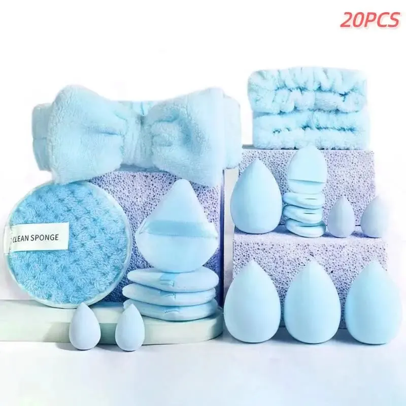 20 33Pcs Buong Makeup Tool Set na May Puff Brush Beauty Sponge Para sa Makeup Applying At Pag-alis ng Pang-araw-araw na Paggamit