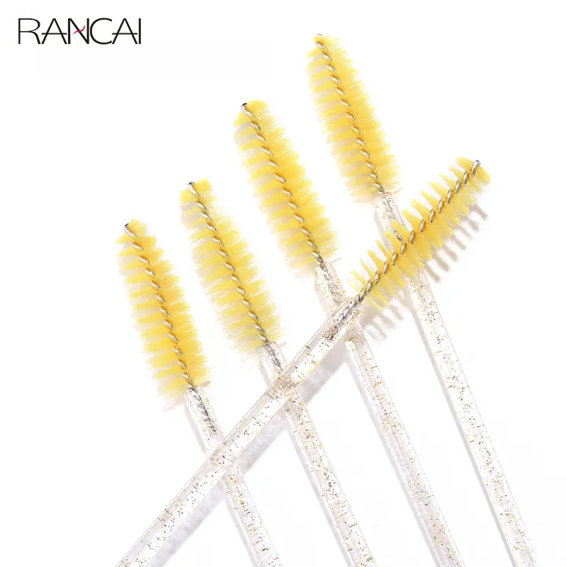 50pcs Disposable Eyelash Brushes Extension Crystal Eyebrow Brush Mascara Wand Eye Lashes Cosmetic Tool Set Makeup Beauty