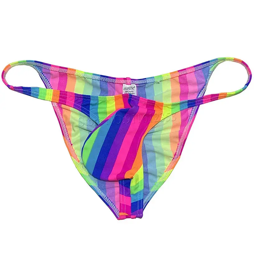 Men's Cheeky Briefs Underwear Pouch Male Ruched Bikini Swimwear Sexy Underpants High Elasticity, Low Waist, Floral Print sexy