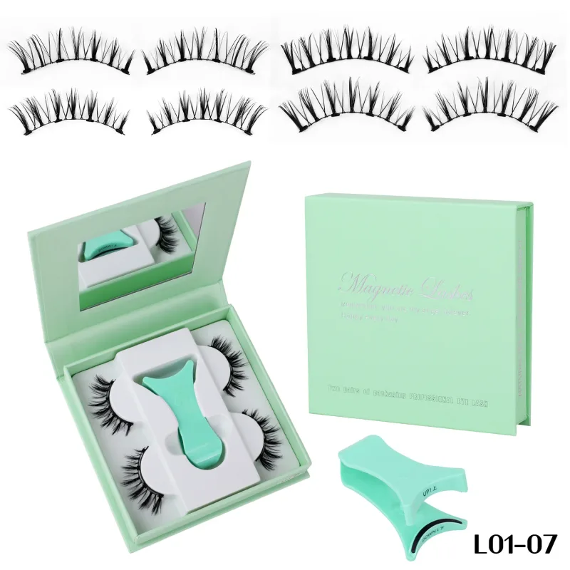2 ζεύγη μαγνητικές ψεύτικες βλεφαρίδες Natural Wispy Μαγνητικές βλεφαρίδες Φορητή θήκη all-in-one επαναχρησιμοποιήσιμη χωρίς κόλλα Βλεφαρίδες ματιών Προσαρμοσμένες