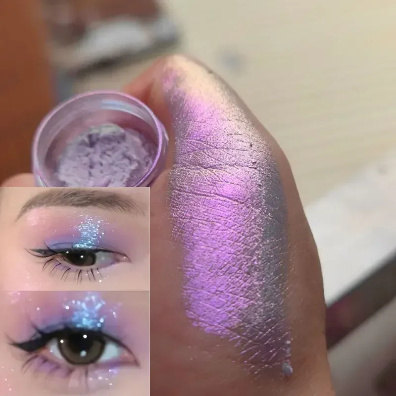 Glitter Eyeshadow Powder μακράς διαρκείας Chrome Chameleon Holographic Eyeshadow Powder Pigment Μακιγιάζ ματιών για γυναίκες καλλυντικά