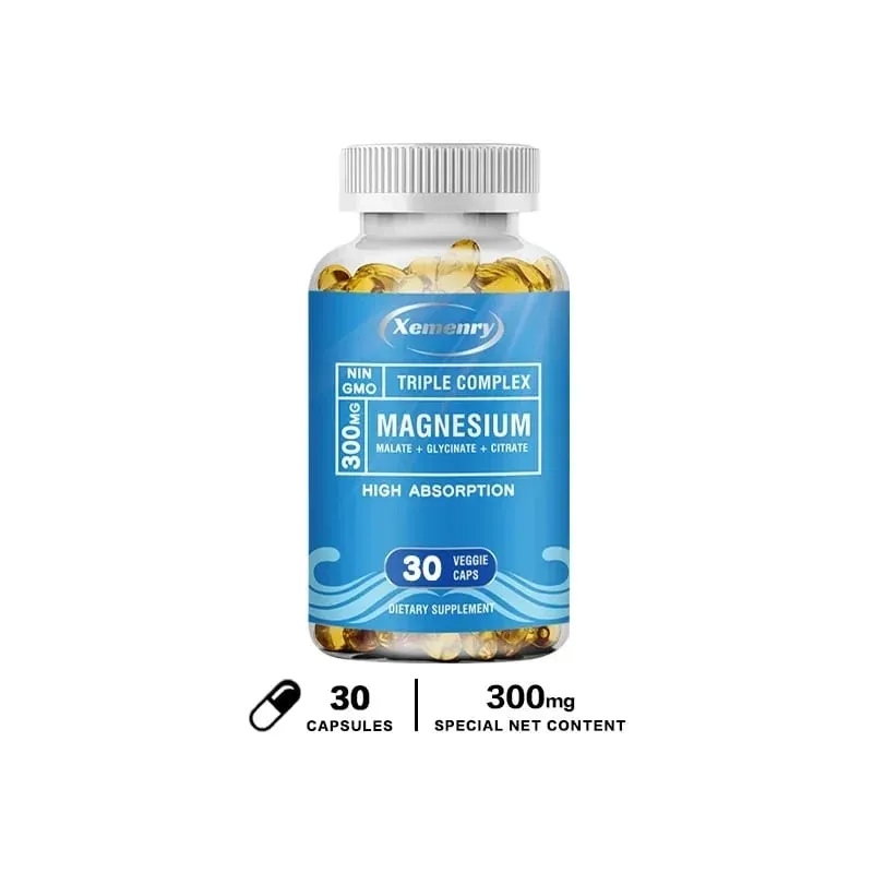 Triple Magnesium Complex Supplement - Naglalaman ng Magnesium Glycine Malic Acid at Citrate Para Ma-relax ang Muscles at Pagbutihin ang SleepSupp