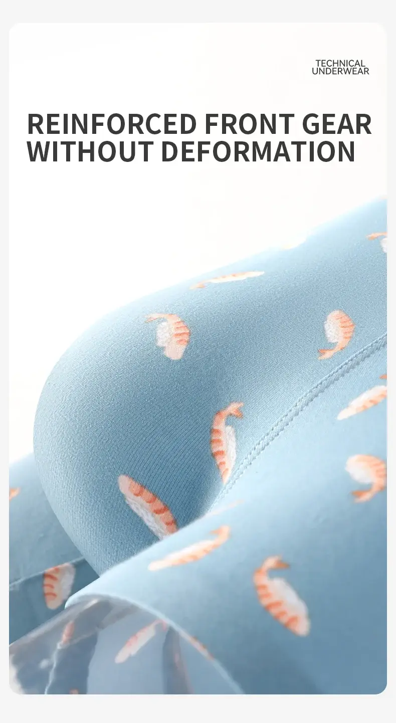 MiiOW Autumn Winter Cotton Men's Underwear Set Antibacterial Crotch Mens Underpants Funny Printed Breathable Man Boxers Briefs