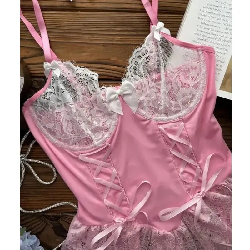 Fairy Delicate melltartókészlet Cosplay egyenruha Underwire melltartó Push Up melltartó rövid szettek Erotikus szexi jelmezek Hálóingek Egzotikus szettek