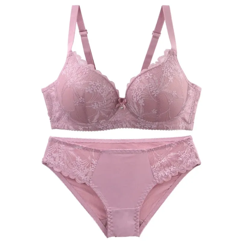 DaiNaFang Gather Anti Side Breast Melltartó készletek Vékony penészedényes fehérnemű nőknek Lélegző, izzadságelnyelő BC fehérnemű