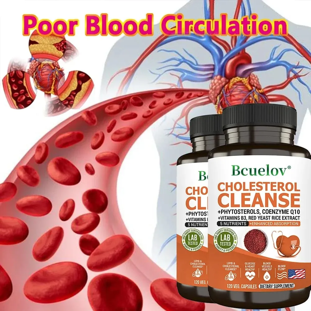 Cholesterol Cleanse Supplement - Tumutulong sa Pagbaba ng Mga Antas ng Cholesterol at Nagtataguyod ng Malusog na Cardiovascular at Arterial Circulation — image 2
