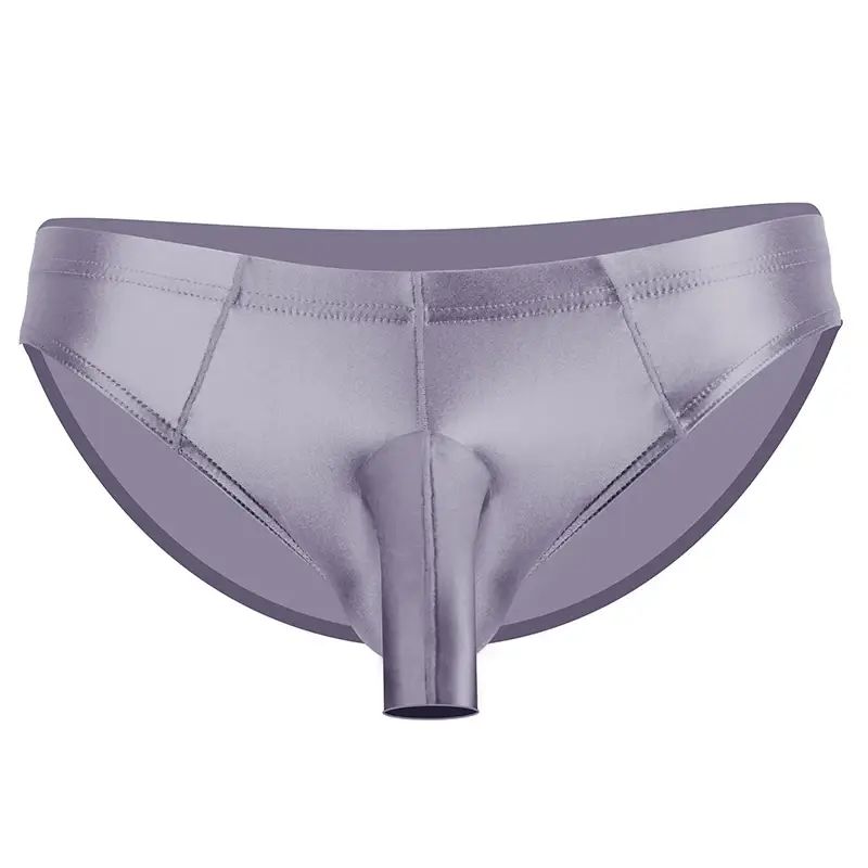 High Elastic Bikini Briefs gay Men's glossy underwear open Pouch Panties Men Smooth gay underwear