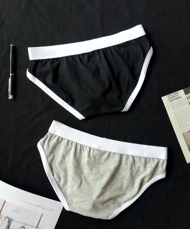 4PCS Men Cottn Briefs Underwear Simple Breathable Low Waist Lingerie Underpants Male Homewear Trunks Calzoncillos