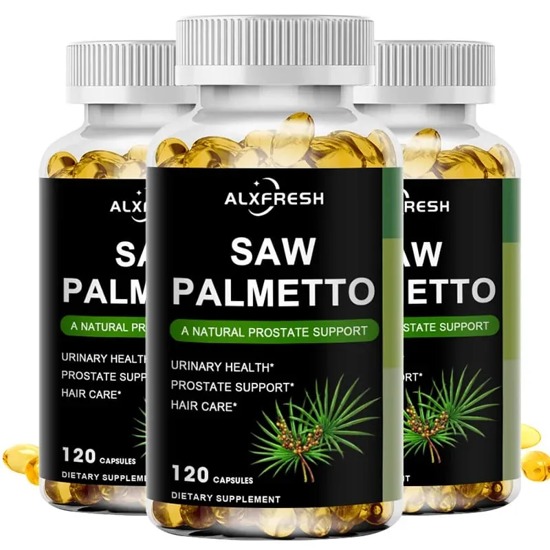 כמוסות Saw Palmetto בעוצמה גבוהה עבור ערמונית שתן שלפוחית ​​השתן תוסף בריאות שיער