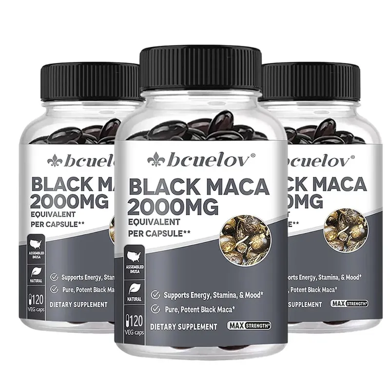 Black Maca kapszula 20000mg - Támogatja az agyműködést Elősegíti az izomnövekedést és a helyreállítást Szuper felszívódás javítja a vitalitást