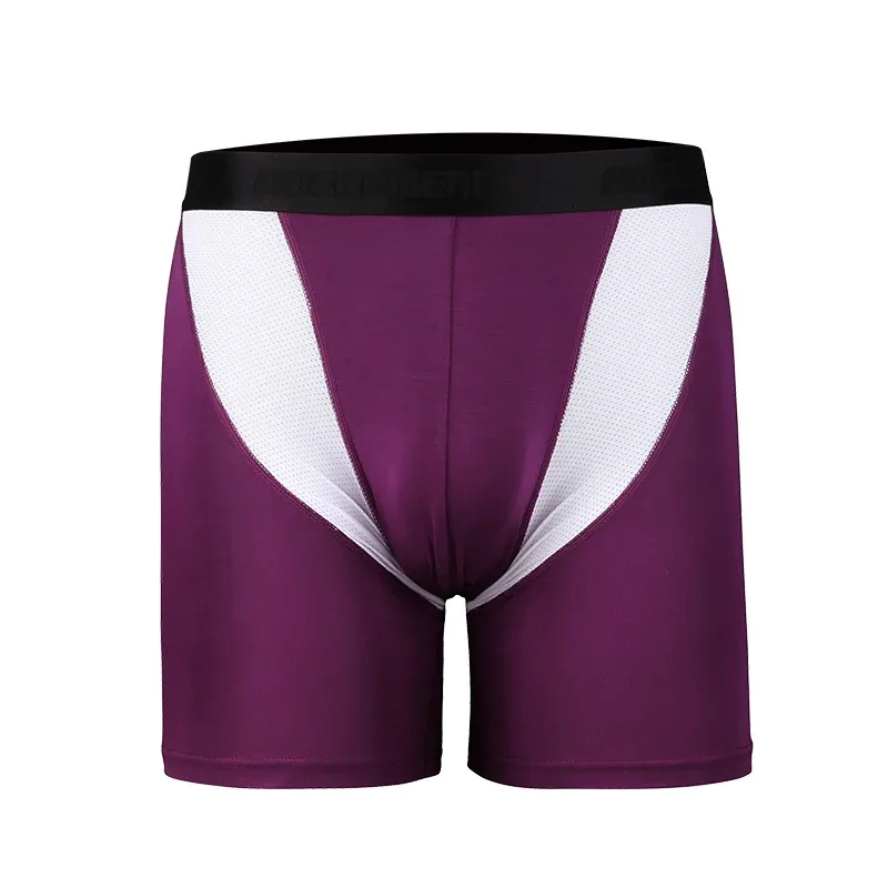 Men's Sports Underwear, Anti-Chafing Modal Professional Running Fitness Tight-Fitting Long-Leg Quick-Dry Extended Boxer Briefs