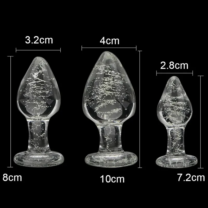 28-40mm Luminous Butt Plug Glass Anal Beads For Women Dildos Female Masturbator Sex Toys Adult Men Couple Games Erotic Products
