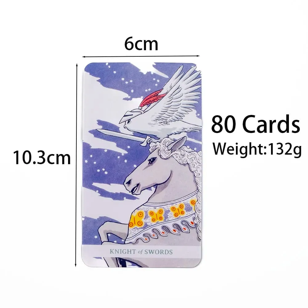 Fehér Winny Tarot angol kiadású 80 kártyapakli PDF-útmutatóval, sorsjóslás kártyákkal kezdőknek, társasjátékoknak