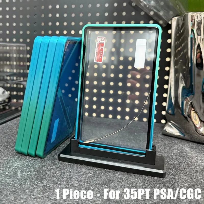 Casing Logam Tempat Pelindung Kartu Perdagangan Aloi Aluminium Warna Gradien Multiwarna untuk Kartu Bertingkat 35PT PSA CGC