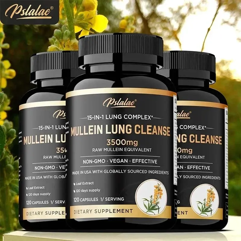 Mullein Lung Cleansing - Smoker's Respiratory Supplement Vegetarian Capsules - Lung Clearing Lung Health Immunity Supplement