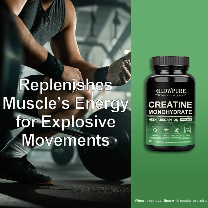 Κάψουλες Creatine Monohydrate for Muscle Endurance Workout Recovery Mass Gainer Strength Performance Συμπλήρωμα Διατροφής