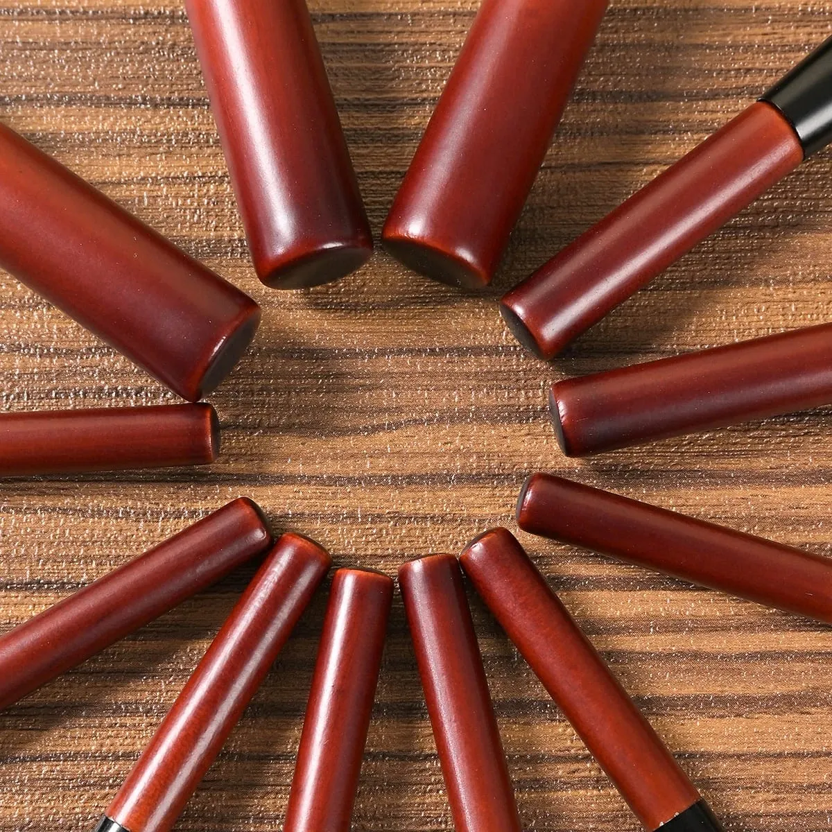 13 Buah Set Kuas Rias Walnut Ukuran Perjalanan Profesional Tanpa Gudang Kuas Rias Mini Tan dengan Kotak
