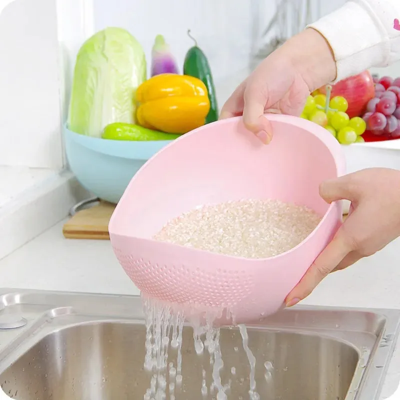 Rice Washing Filter Beans Strainer Basket Colander Plastic Sieve Fruit Vegetable Bowl Drainer Cleaning Tools Home Kitchen Tools