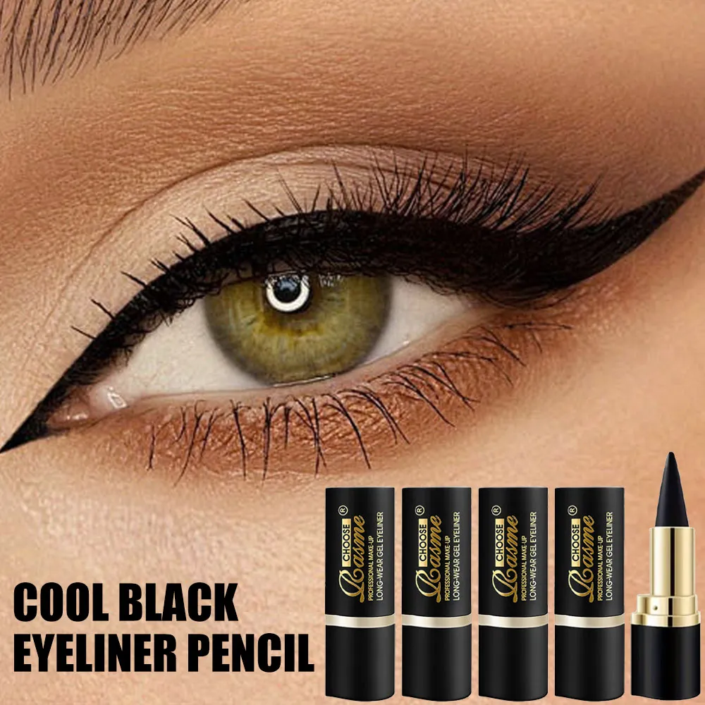 Εργαλείο μακιγιάζ με αναδιπλούμενο gel eyeliner μολύβι αδιάβροχο μακράς διαρκείας, απαλό μαύρο μολύβι ματιών