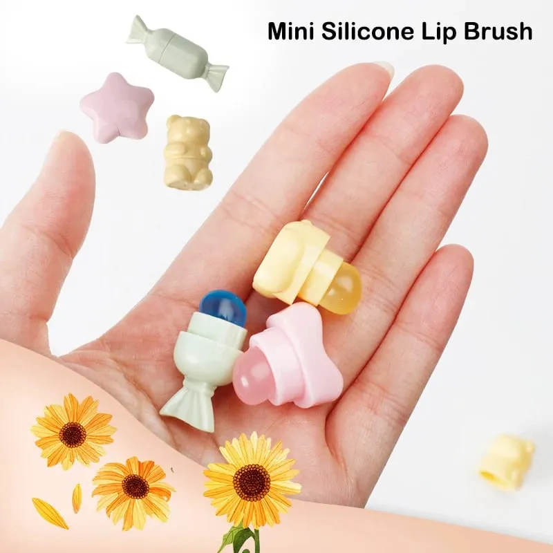 Kuas Bibir Silikon Mini Kuas Concealer Bersudut Kartun Kuas Concealer Lip Gloss Lip Balm Kuas Rias Alat Kosmetik