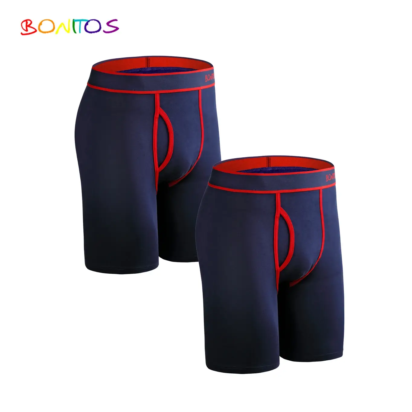 2pcs Pack Long Leg Boxer Shorts Hommes Culottes Kit Homme Slip Boxershorts Slip Sous-Vêtements pour Homme Coton Mâle Sexy Set Box Gym