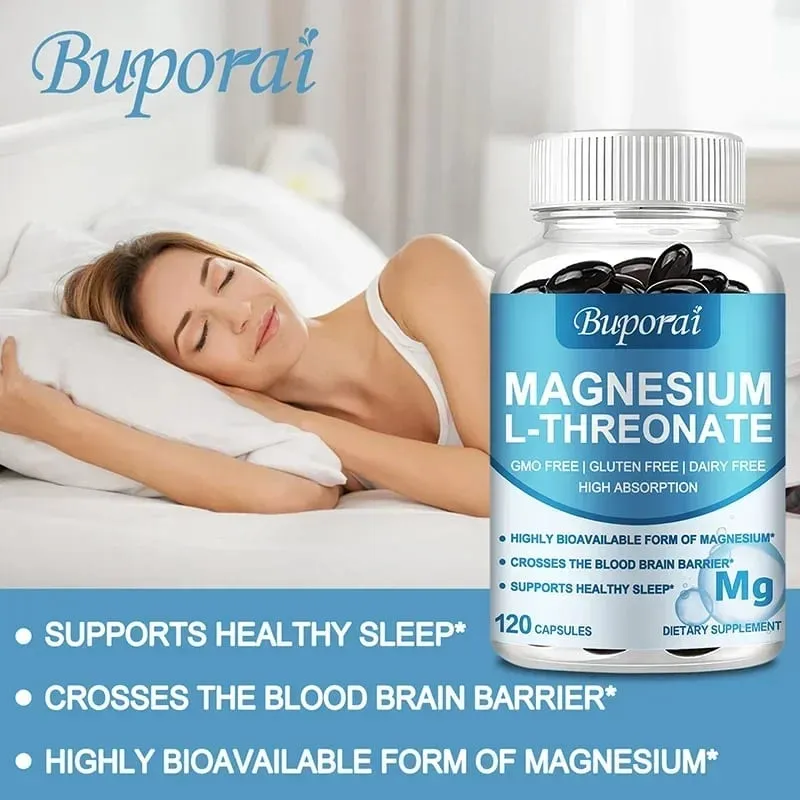 Magnesium L Threonate - Focus and Memory Enhancer Supports Nerve Function Muscle Strength Bone and Joint Health