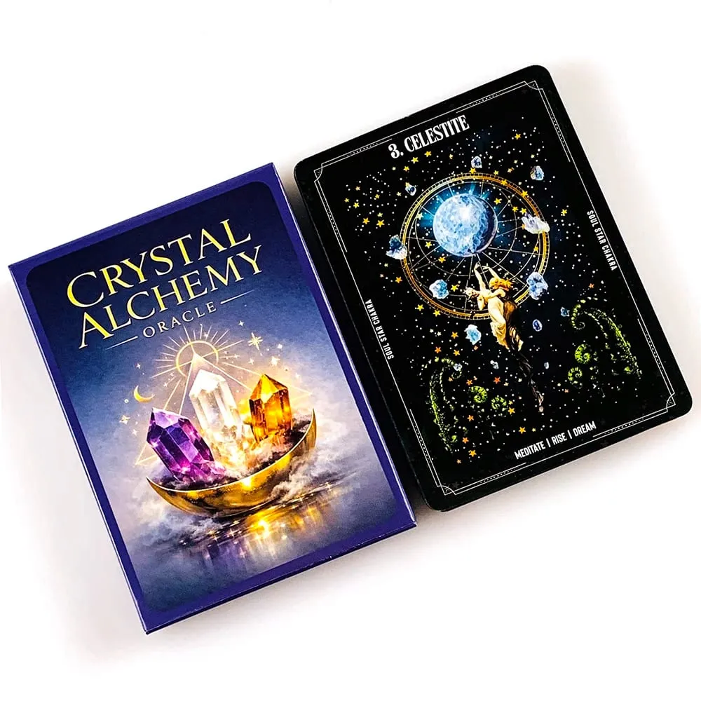 Bagong Crystal Alchemy Oracle Card 36 Deck 10.2*7.4cm English Version Fate Divination Board Game Meditation at Party Games