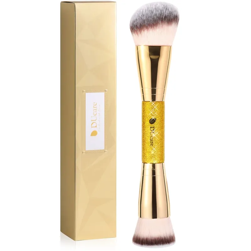 DUcare 2Pcs Πινέλα Μακιγιάζ Duo End Face Brush For Foundation Powder Buffer και Contour Eyeshadow Synthetic Cosmetic Tools Makeup