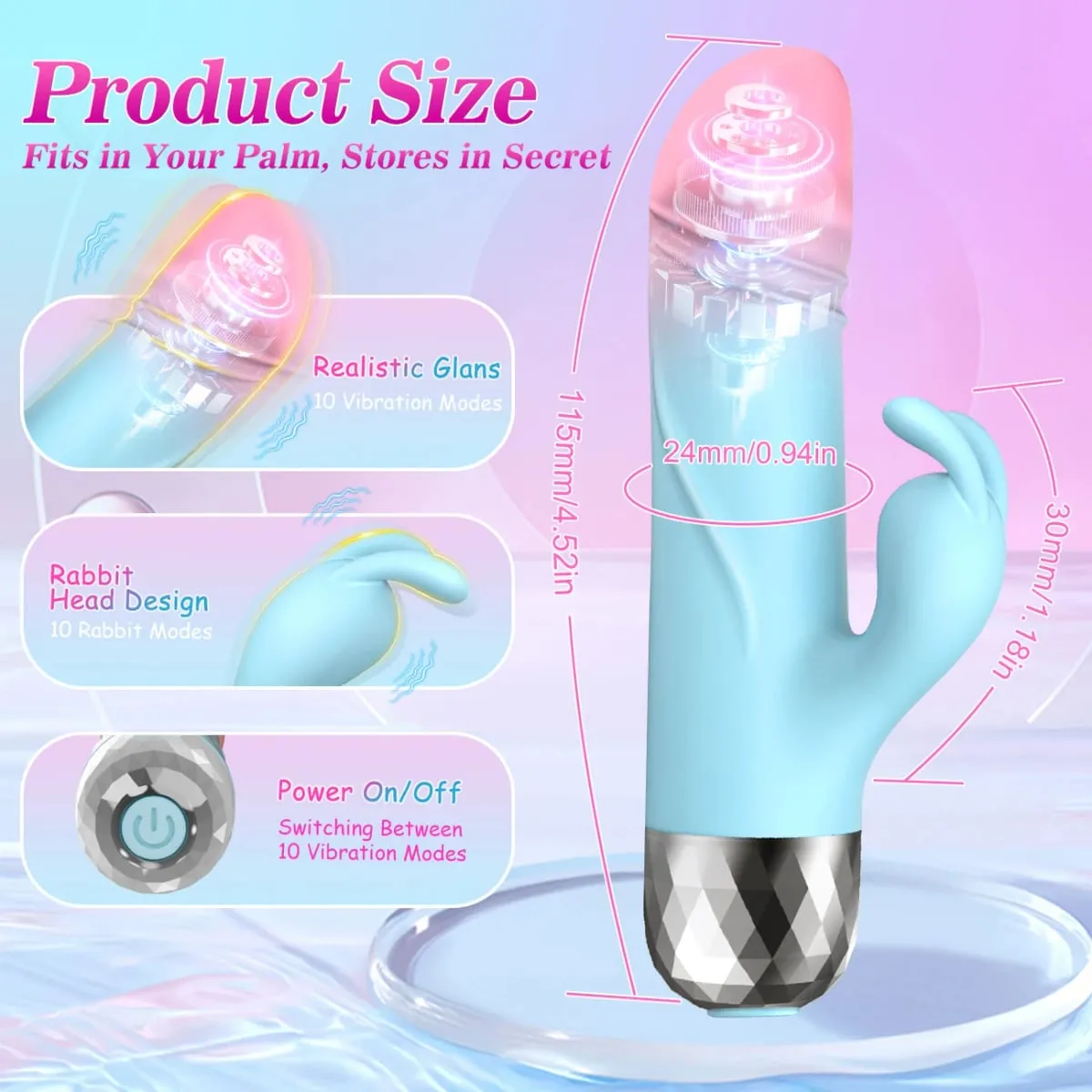 Erőteljes nyúlvibrátor női csiklóstimulátor G Spot vibrációs vaginamasszírozó női maszturbációs szexjátékok felnőtteknek