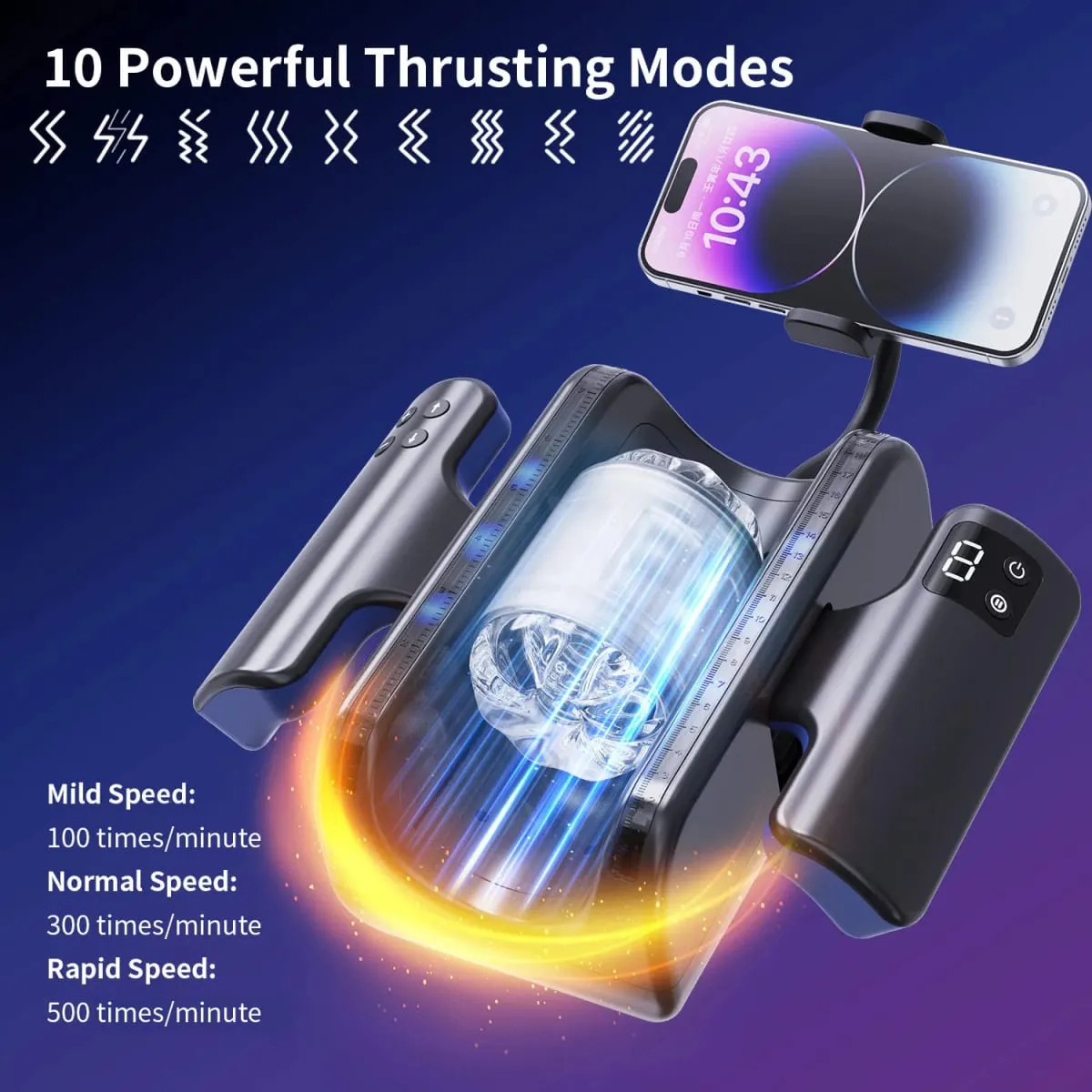 Automatic Telescopic Male Masturbator High Speed Piston Stroker Pocket Pussy with 12cm Thrusting Distance Sex Toys for Men 18