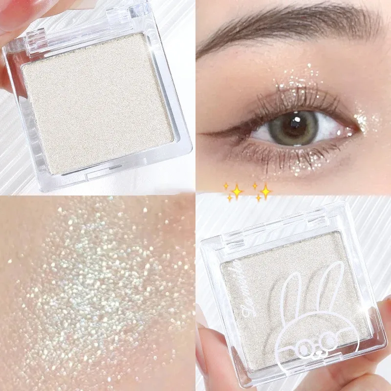Matte Pure White Face Highlighter Palette Monochrome Pearly Jade Highlighter Eyeshadow Naturally Brightening Contouring Makeup