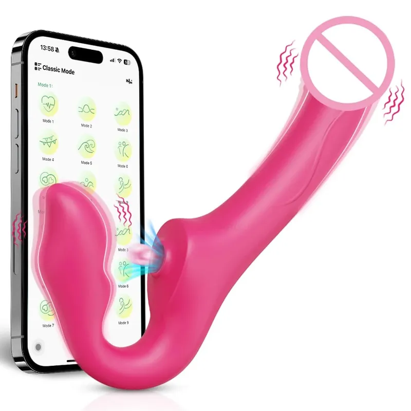 APP Control Double-Ended Vibrator for Women G-Spot Dildo Penis Removable Vagina Vibrating Adult Sex Toys for Lesbian Couples