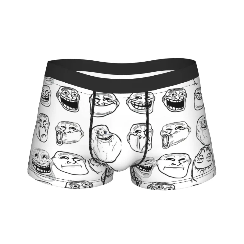 Rage Comic Trollfac Trunk Funny Anime Pouch Underwear Hot Sale Corak Boxer Brief Selesa Lelaki Seluar Dalam Plus Saiz