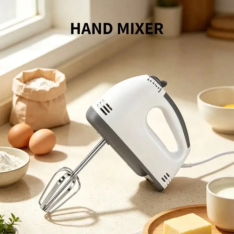 Electric Handheld Egg Beater Stand Mixer Small Automatic Cream Whipping Machine For Home Baking 5 Speed Settings Electric Egg Beater For Home Use Handheld Electric Egg Beater.