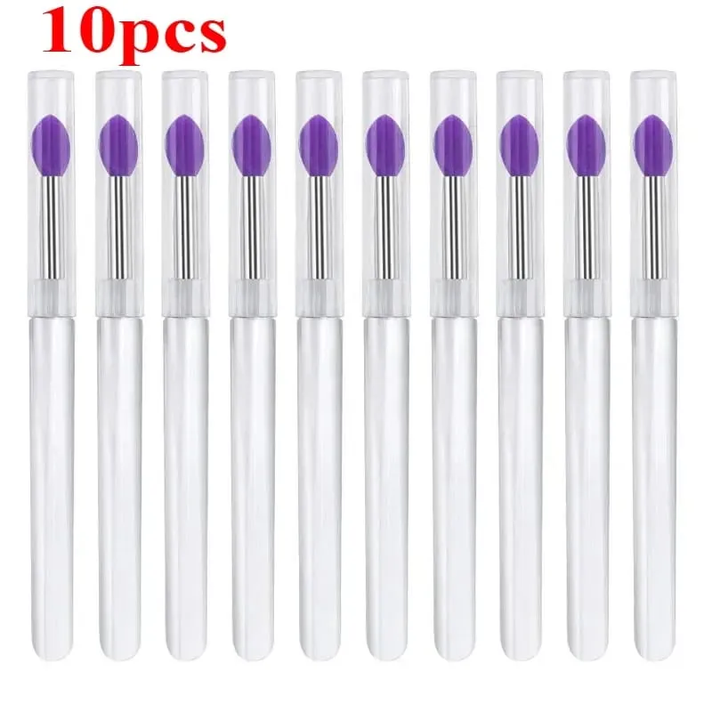 3/5/10 Buah Aplikator Stik Bibir Kuas Lipstik Silikon Lembut Pegangan Jernih Portabel Alat Kecantikan Lipgloss Microbrush Bersih