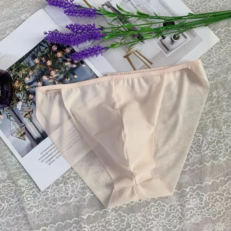 Comfortable Bulge Pouch Men High Cut Transparent Underwear Mesh Panties Underpants Fashion Seamless Lingerie Man