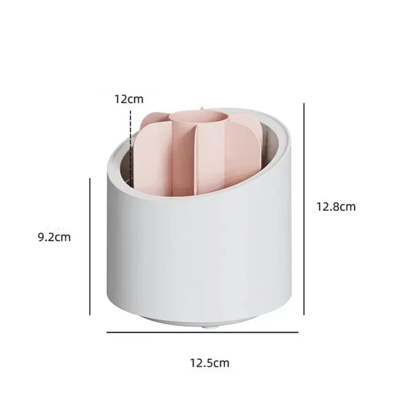 Desktop Cosmetic Brush Organizer 360° Umiikot na Makeup Brushes Holder 7 Grids Lipstick Eyebrow Pen Holder Eye Shadow Storage Box