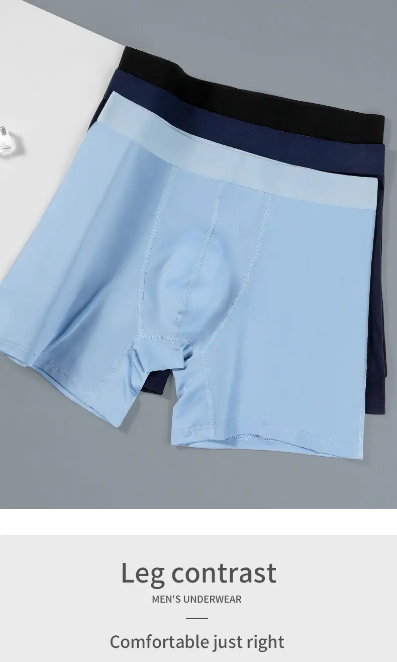 Men's ice silk sports underwear men's summer thin wear leg running breathable large size extended wear crotch boxers