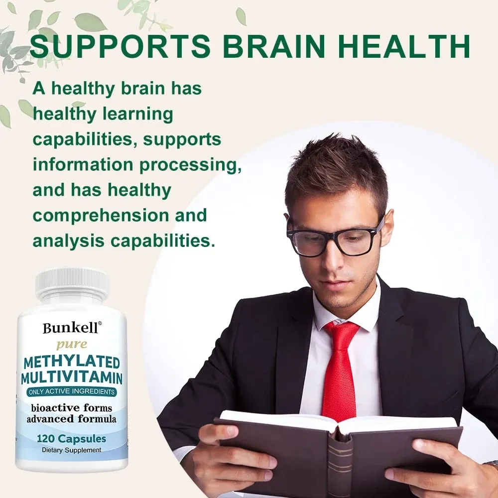 High-potency Methylated Multivitamin Supplement with Vitamins C D B12 To Support Energy and Focus and Maintain Heart Health