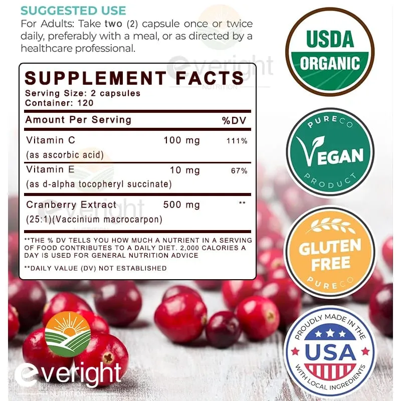 Κάψουλες Cranberry για γυναίκες - Μίγμα UTI Defence Blend with Vitamin C E - Ουροποιητικό σύστημα & ουροδόχος κύστη Νεφρό κολπικό pH Υποστήριξη υγείας