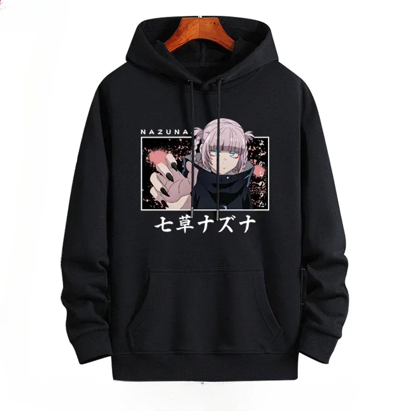 Y2K Anime appel de la nuit Nazuna Nanakusa sweat à capuche drôle Hip Hop graphique sweats Poleron Hombre Streetwear Harajuku Tracksui
