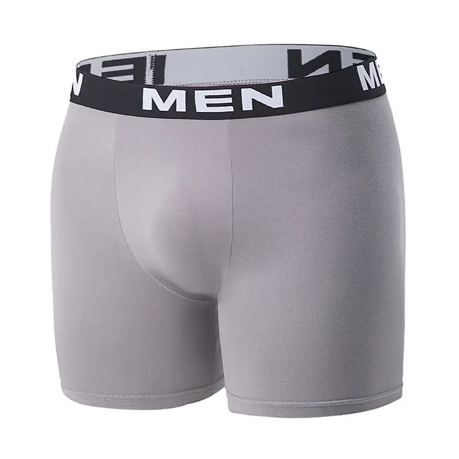 7-piece Set of Four Season Men's Solid Color Long Casual Underwear, Fashionable Sports Underwear, Plus Size Flat Corner Pants