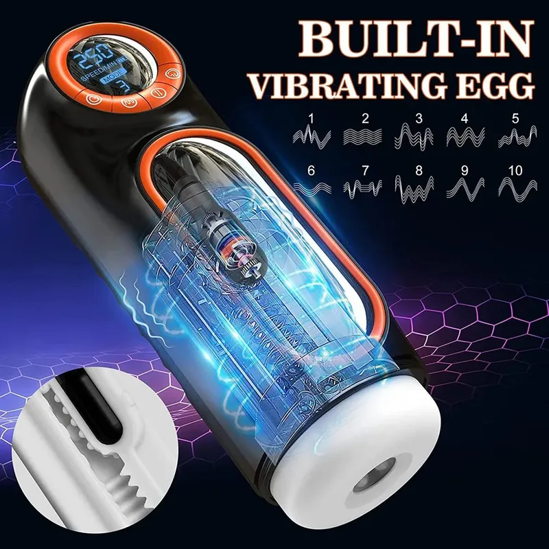 6 in1 Automatic Telescopic Sucking Vibration Masturbators For Men Pussy Vaginas For Men Real Blowjob Sex Toys For Men