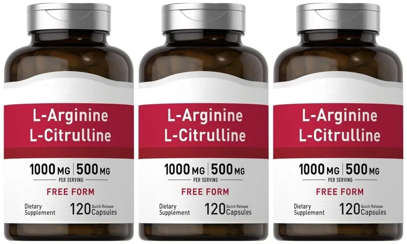 1500 mg L-αργινίνη & L-κιτρουλίνη ανά μερίδα Δωρεάν μορφή σύμπλεγμα αμινοξέων για άνδρες και γυναίκες 120 κάψουλες χωρίς γλουτένη χωρίς ΓΤΟ