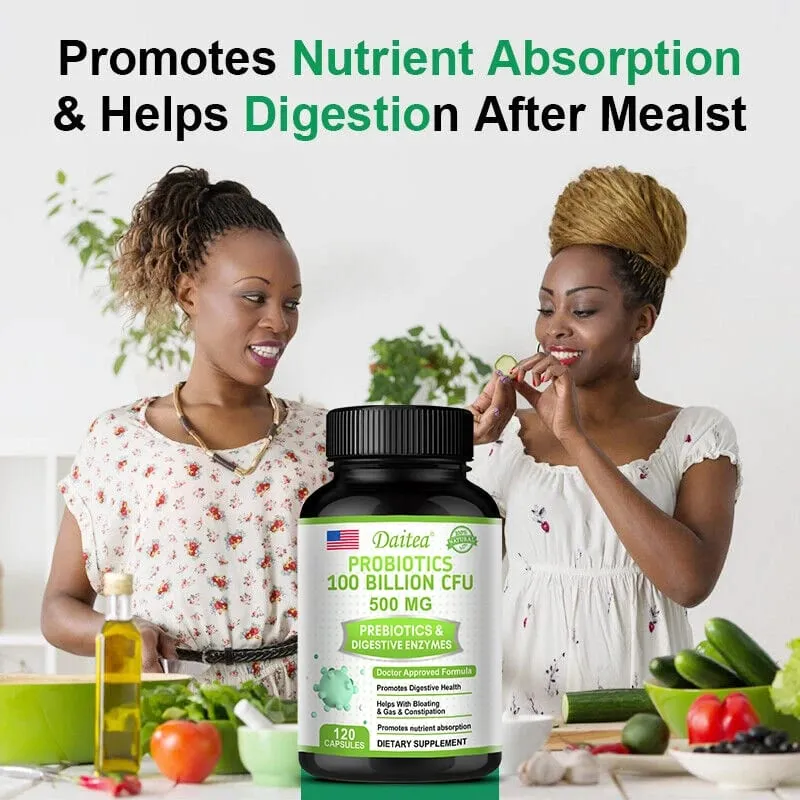 Probiotics 100 Billion CFU na may Prebiotics at Digestive Enzymes Gut Health Digestion Bloating Relief at Immune Support