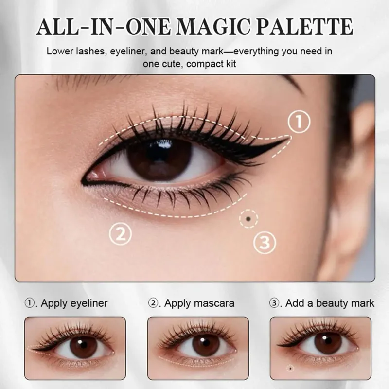 Σετ μακιγιάζ ματιών Stamp Kit μακράς διαρκείας Beauty Lower Eyelash Stamp Eyeliners and Mole Set Μακιγιάζ ματιών Αντιολισθητικό Σετ εφαρμογής