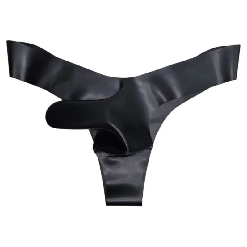 Mens Latex Foam Soft G-strings Sexy Lingerie Underwear Rubber Elephant Nose Pouch Thongs Man Sheer Exotic Panties